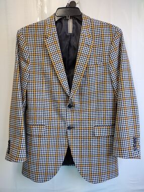 Zara Man Lined Blazer Jacket Two Front Buttons Multicolor Men's Size 42